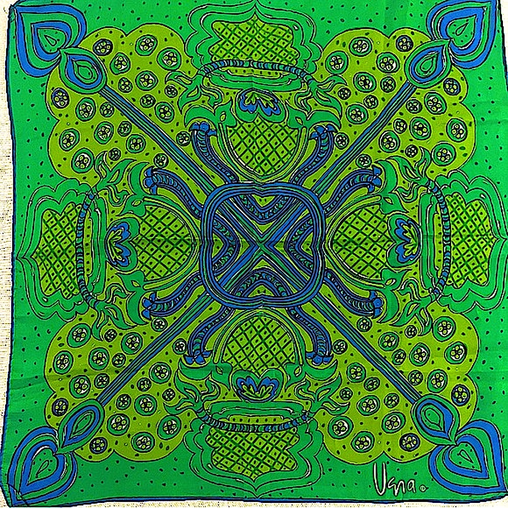Vintage Vera Silk Psychedelic Print Scarf
